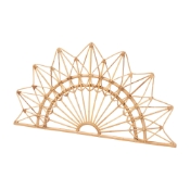 bali & pari Solara Natural Rattan Headboard - Handwoven Wicker Wall-Mount Headboard in Sunburst Shape, Coastal Boho Bedroom Backdrop, Queen